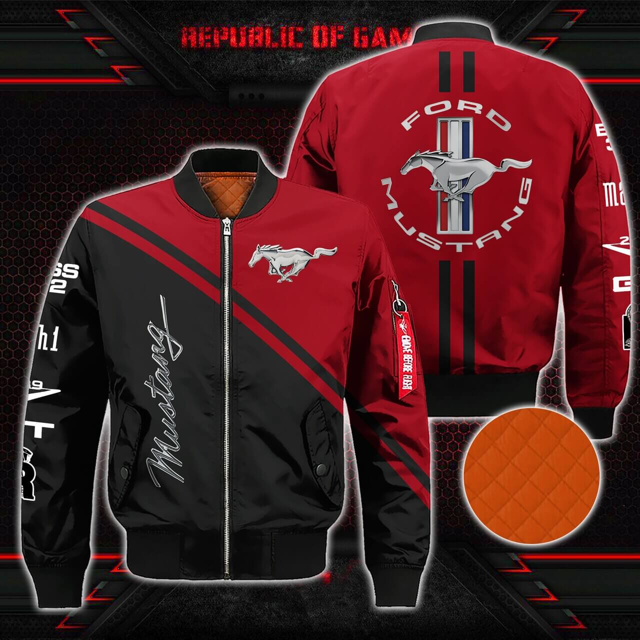 - CLOTHING - FOR BRANDED GIFT BOMBER MUSCLE CARS SPECIAL - OQ19 MUSTANG JACKET BOMBER JACKET JACKET BOMBER - UNIQUE MUSTANG MYFORDUS - BOMBER SPORTS FORD AMERICAN - LOVER JACKET -